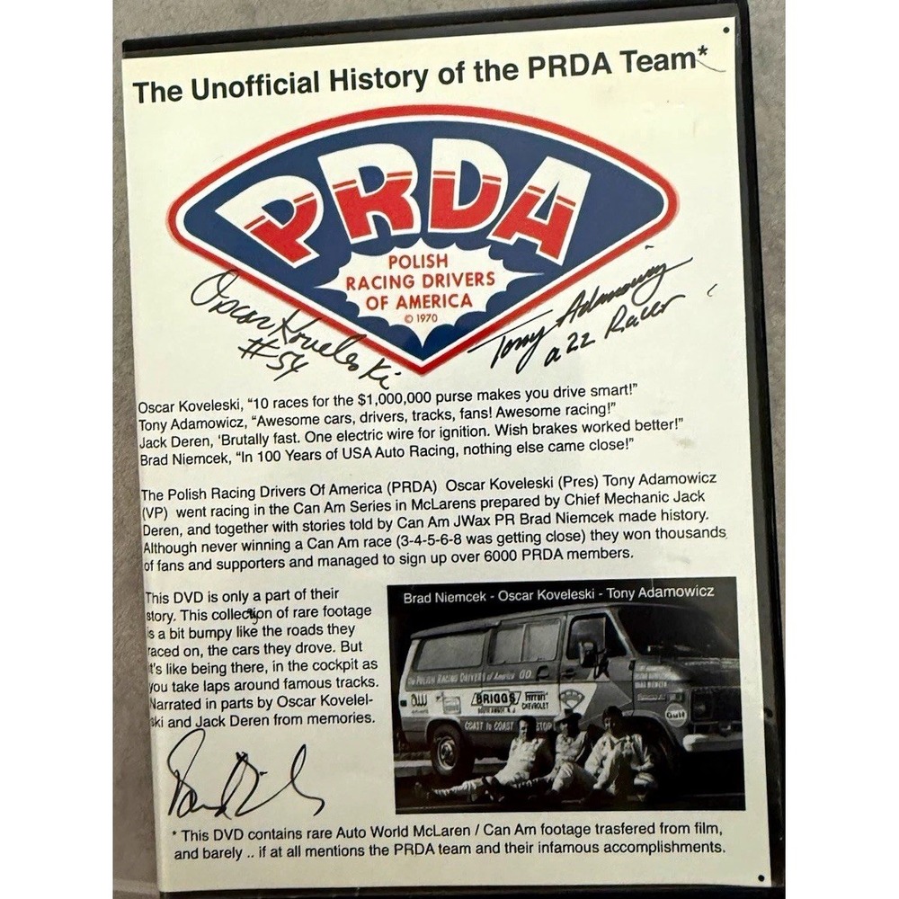 Team Auto World's Can Am McLarens 1969-71 PRDA Racing Rare Footage DVD